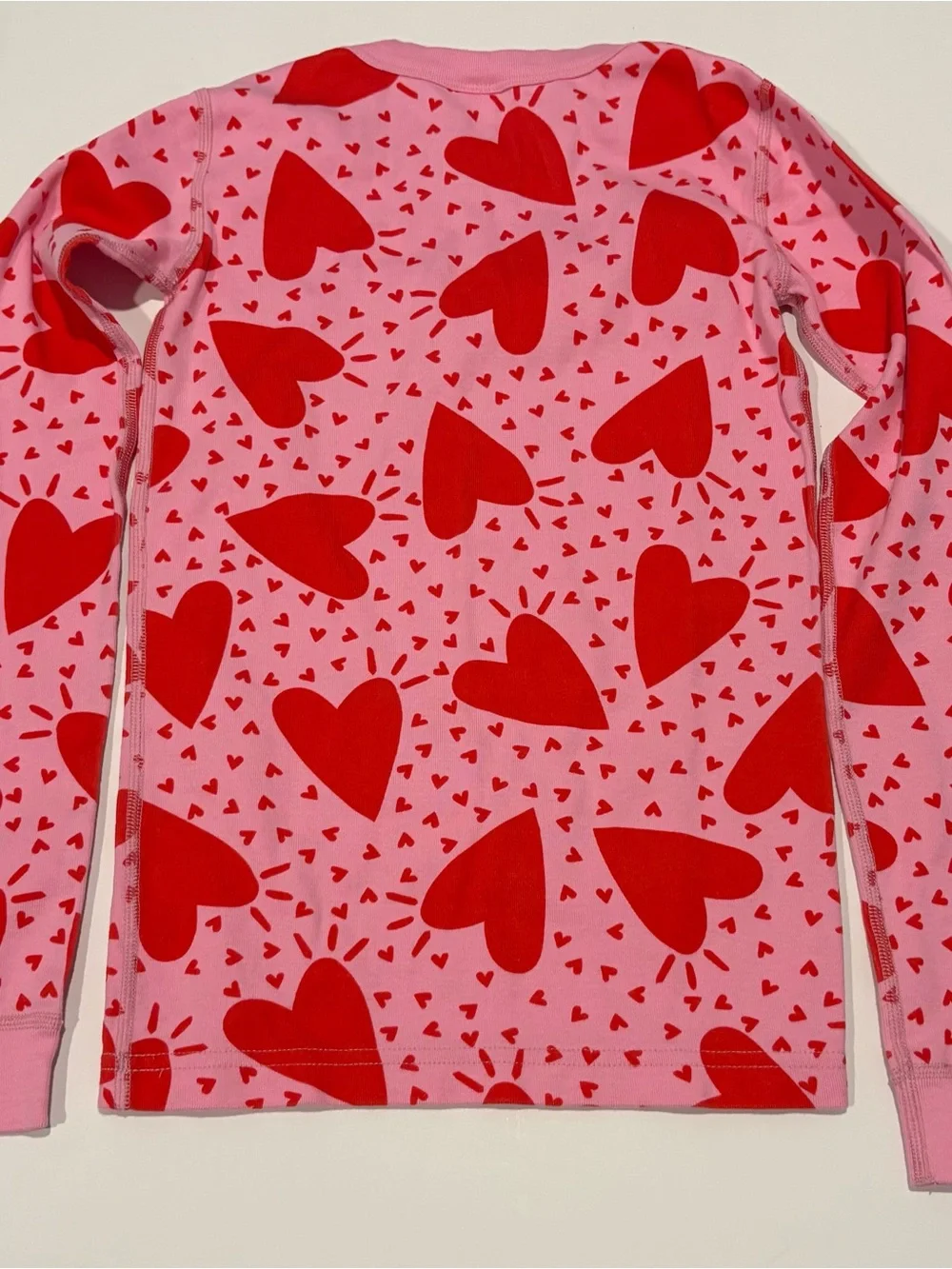 Hanna Anderson Girls Valentine's Long Sleeve Pajama Top Size 12